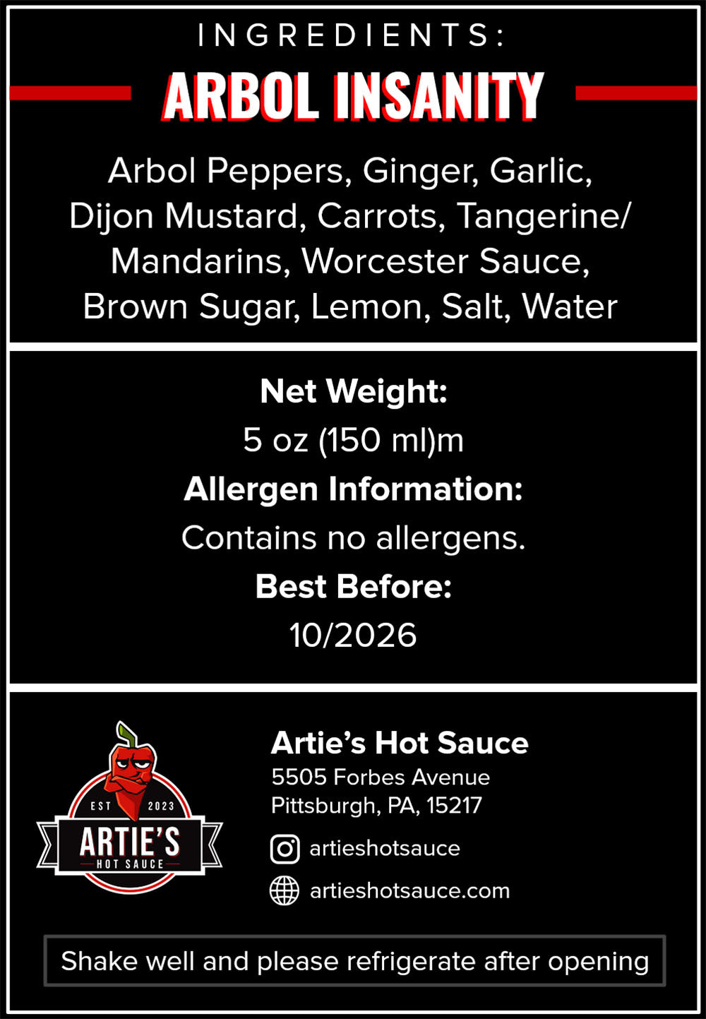 Arbol Insanity Label