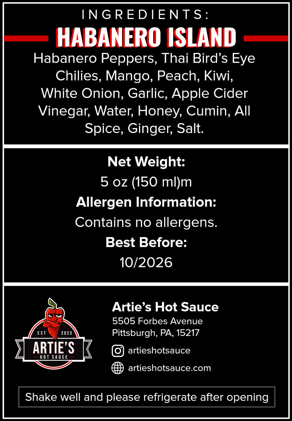 Habanero Island Label