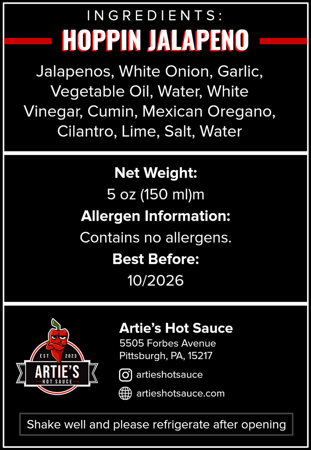 Hoppin' Jalapeno Label